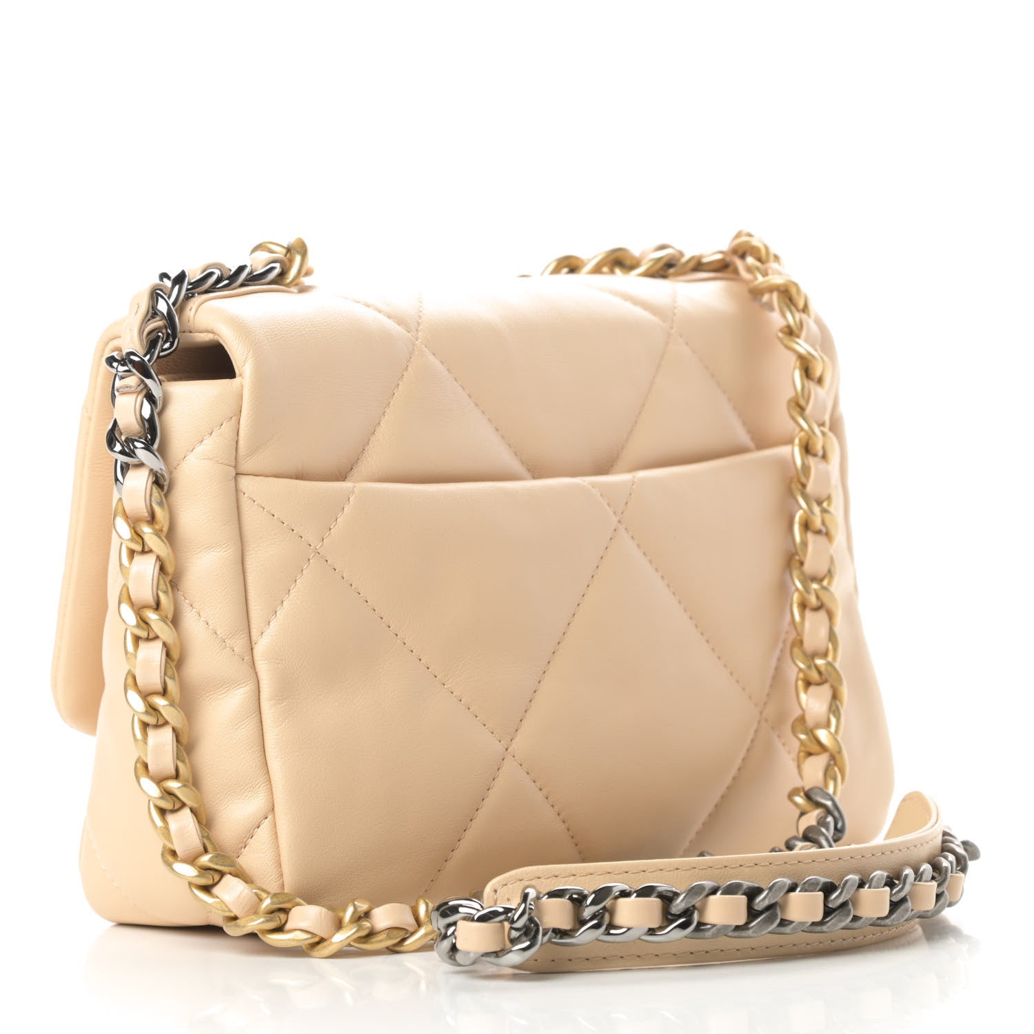 Chanel Lambskin Quilted Medium Chanel 19 Flap Beige 3 of 11