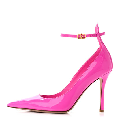 Valentino Garavani Patent Tango Ankle Strap 100mm Pumps 39 Pink PP 1 of 13