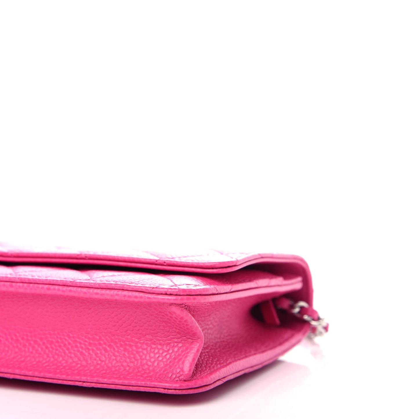 Caviar Quilted Wallet on Chain WOC Pink