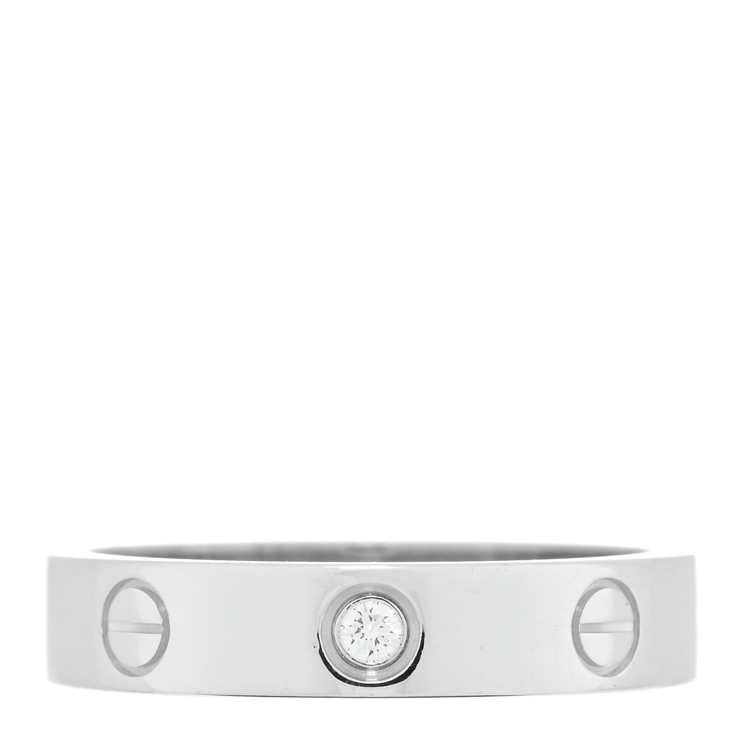 18K White Gold Diamond 4mm LOVE Wedding Band Ring 53 6.25