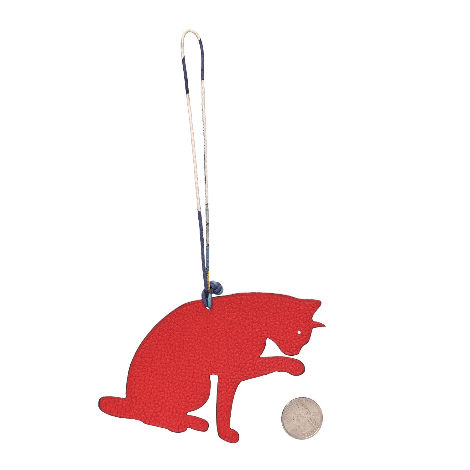 Hermes Togo Epsom Petit H Cat Bag Charm Rouge Casaque Black 2 of 3