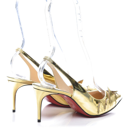 Christian Louboutin Rete Specchio Frescobella 70 Pumps 37 Gold 4 of 9