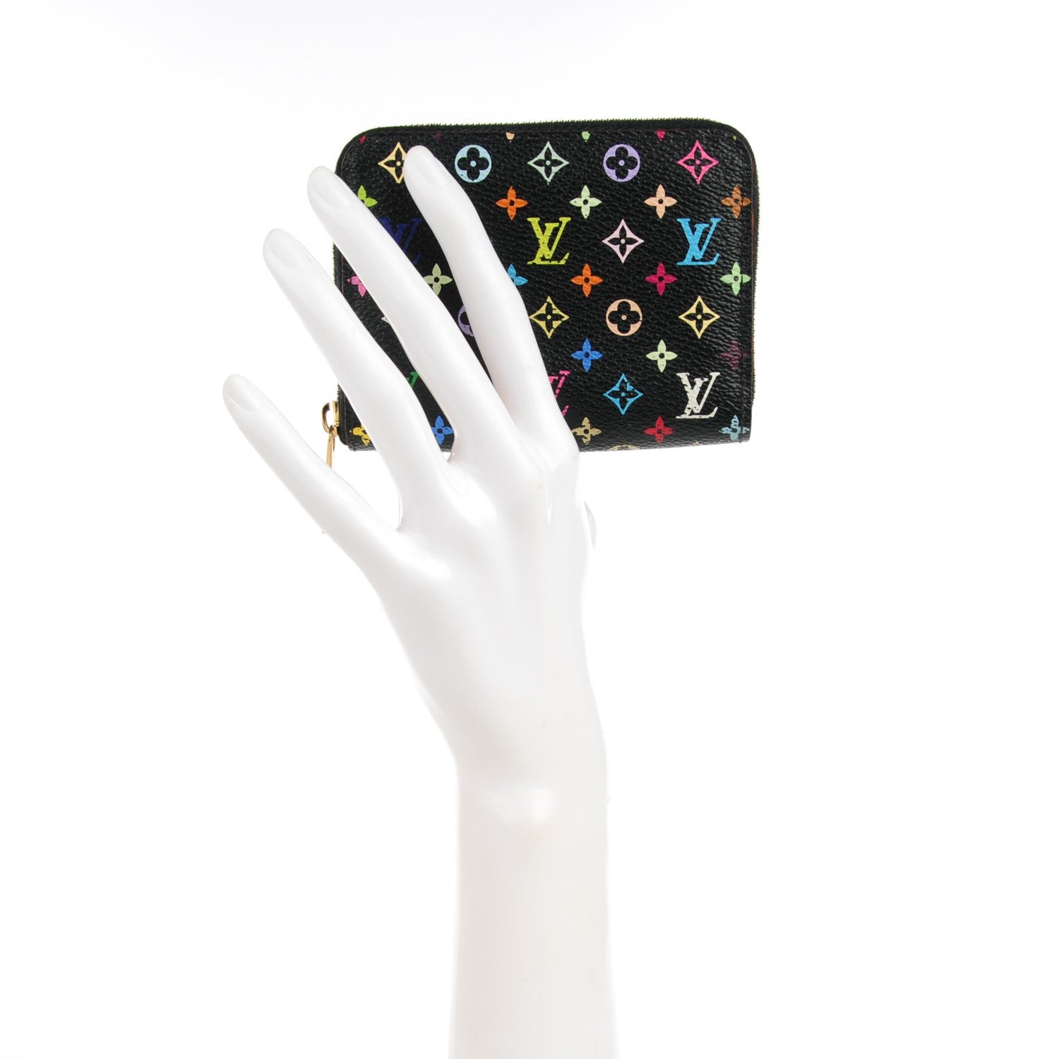 Louis Vuitton Monogram Multicolor Zippy Coin Purse Black Violet 2 of 7