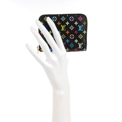 Louis Vuitton Monogram Multicolor Zippy Coin Purse Black Violet 2 of 7