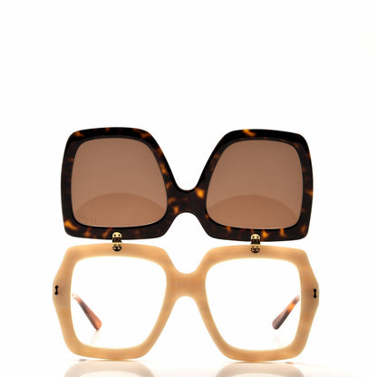 Gucci Acetate Oversized Flip Up Sunglasses GG0088S Tortoise 4 of 11