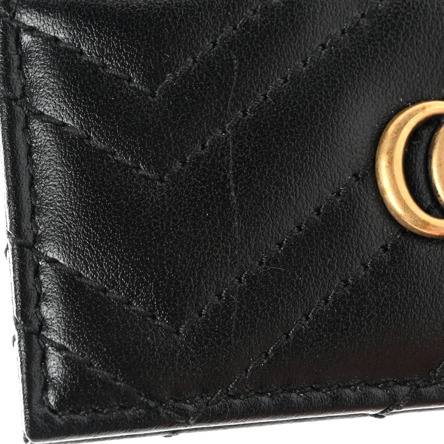Calfskin Matelasse GG Marmont Card Holder Black