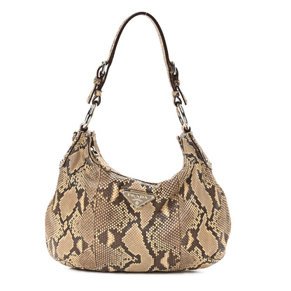 Prada Snakeskin Logo Hobo Roccia 1 of 11