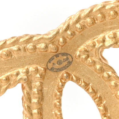 Chanel CC Drop Earrings Matte Gold 4 of 4
