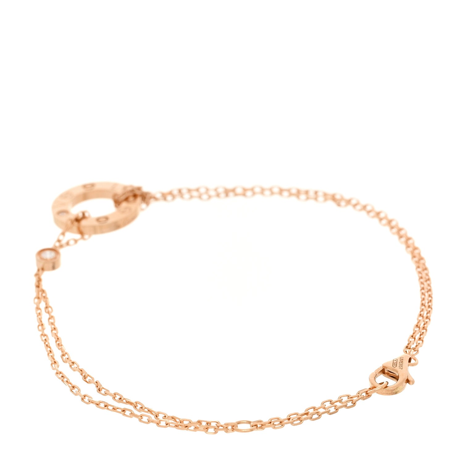 Cartier 18K Pink Gold Diamond LOVE Bracelet 2 of 7