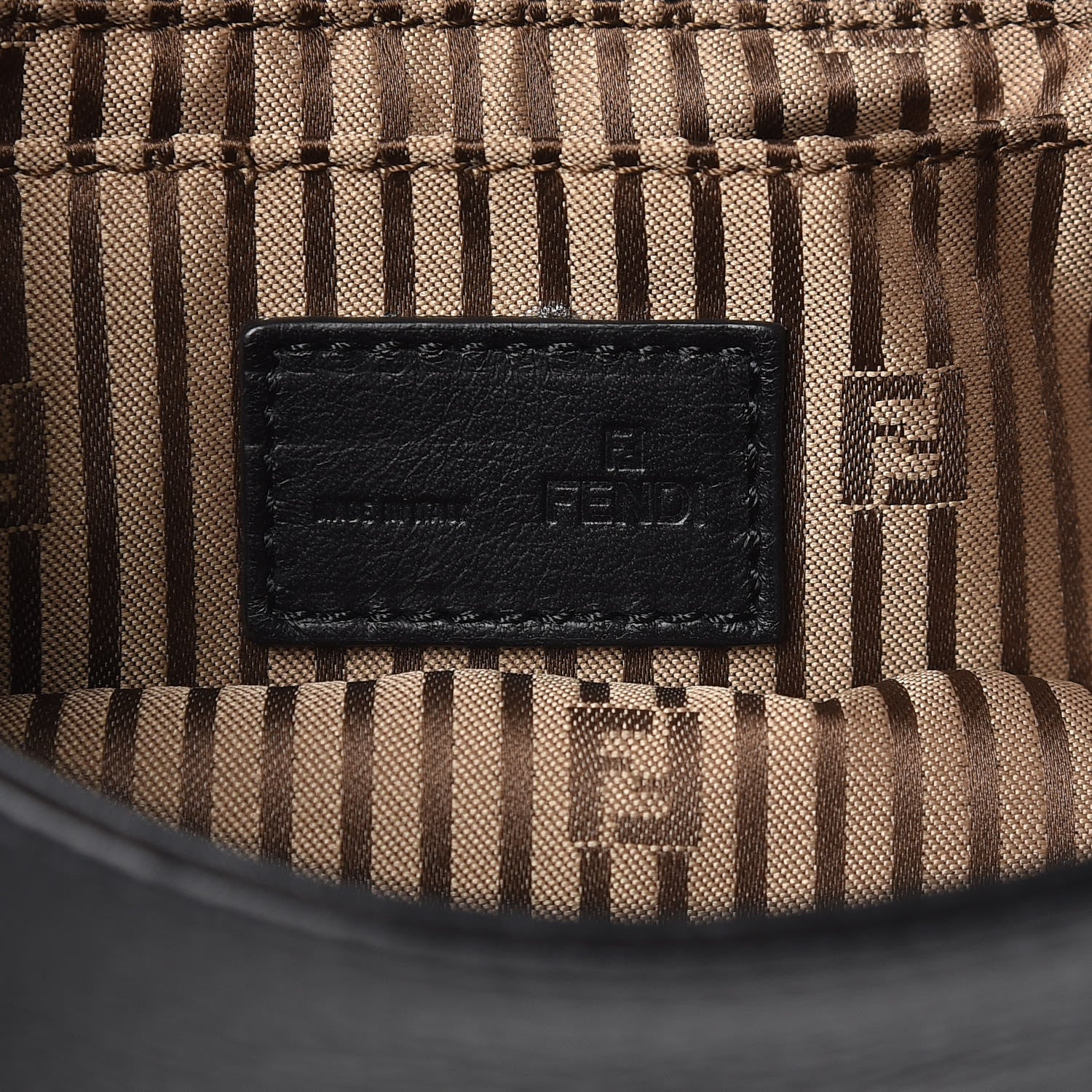 Fendi Vitello Flamingo Fendista Pouchette Crossbody Black 6 of 7