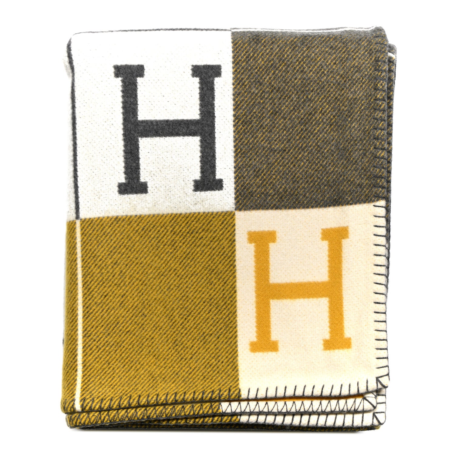 Hermes Wool Cashmere Avalon III Blanket Gris Soleil 1 of 3