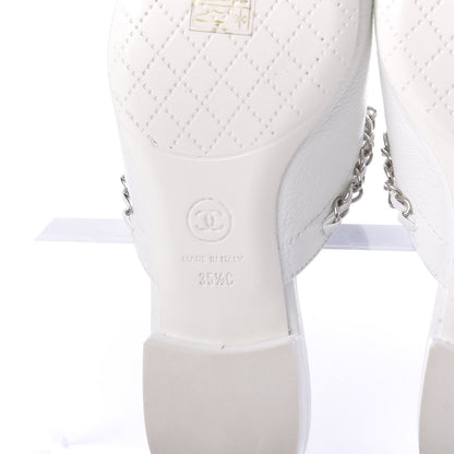 Chanel Goatskin Chain CC Mules 35.5 White 9 of 12