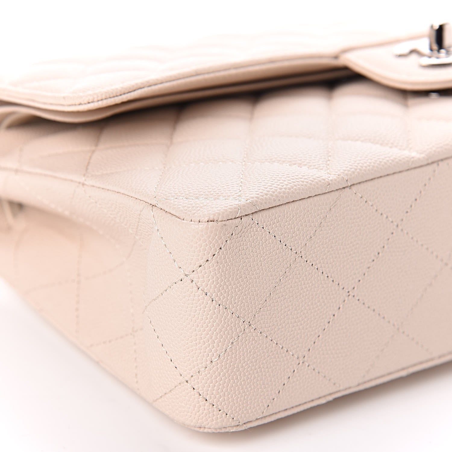 Chanel Caviar Quilted Medium Double Flap Light Beige 5 of 10