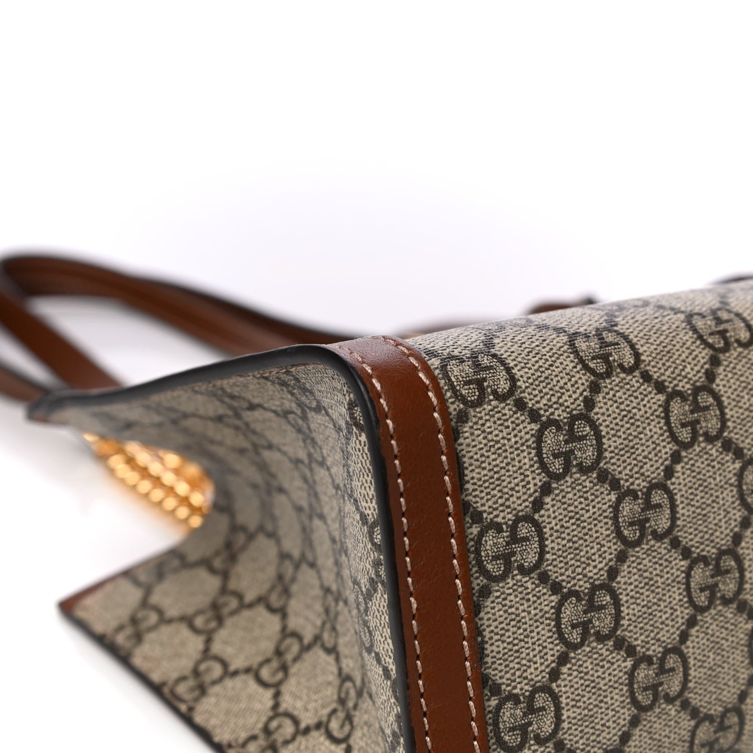 Gucci GG Supreme Monogram Calfskin Small Padlock Tote Beige Ebony Tuscany 9 of 13