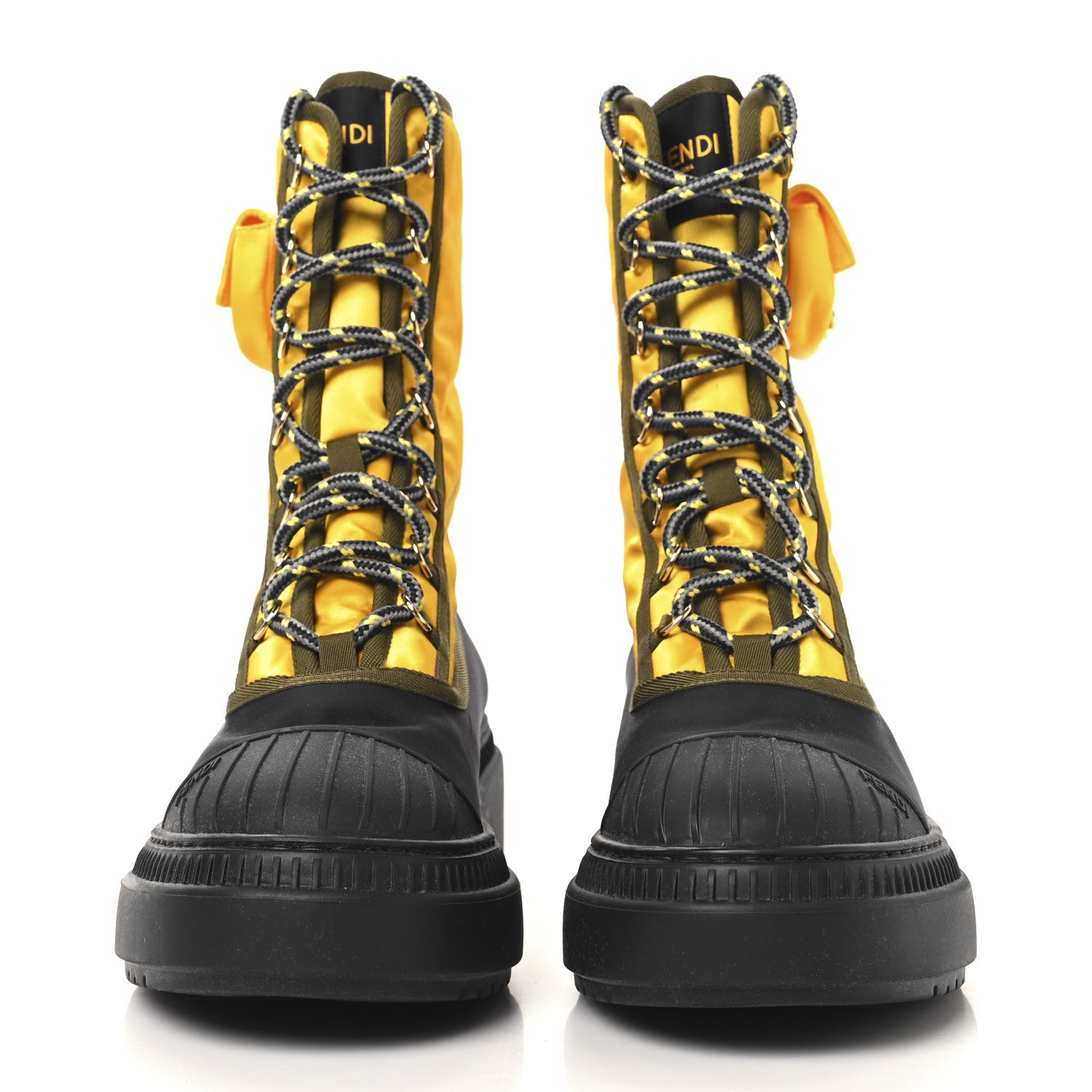 Fendi Nylon Baguette Domino 50mm Biker Boots 40 Mimosa Black 3 of 9