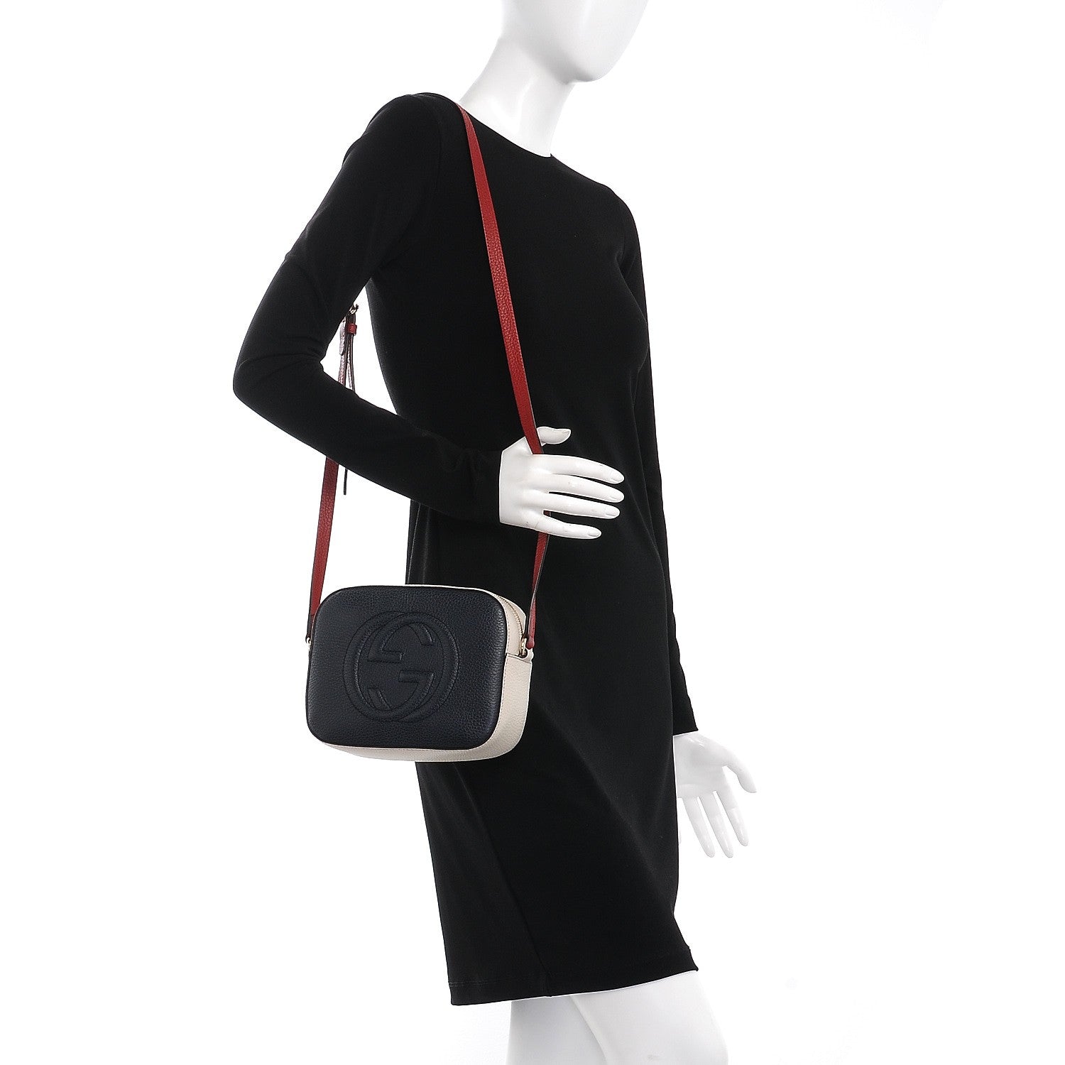 Gucci Dollar Calfskin Small Soho Disco Bag Blue Hibiscus Red Mystic White 2 of 7
