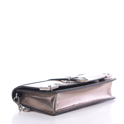 Prada Metallic Vitello Saffiano Cahier Mini Bag Ferro Black 4 of 10