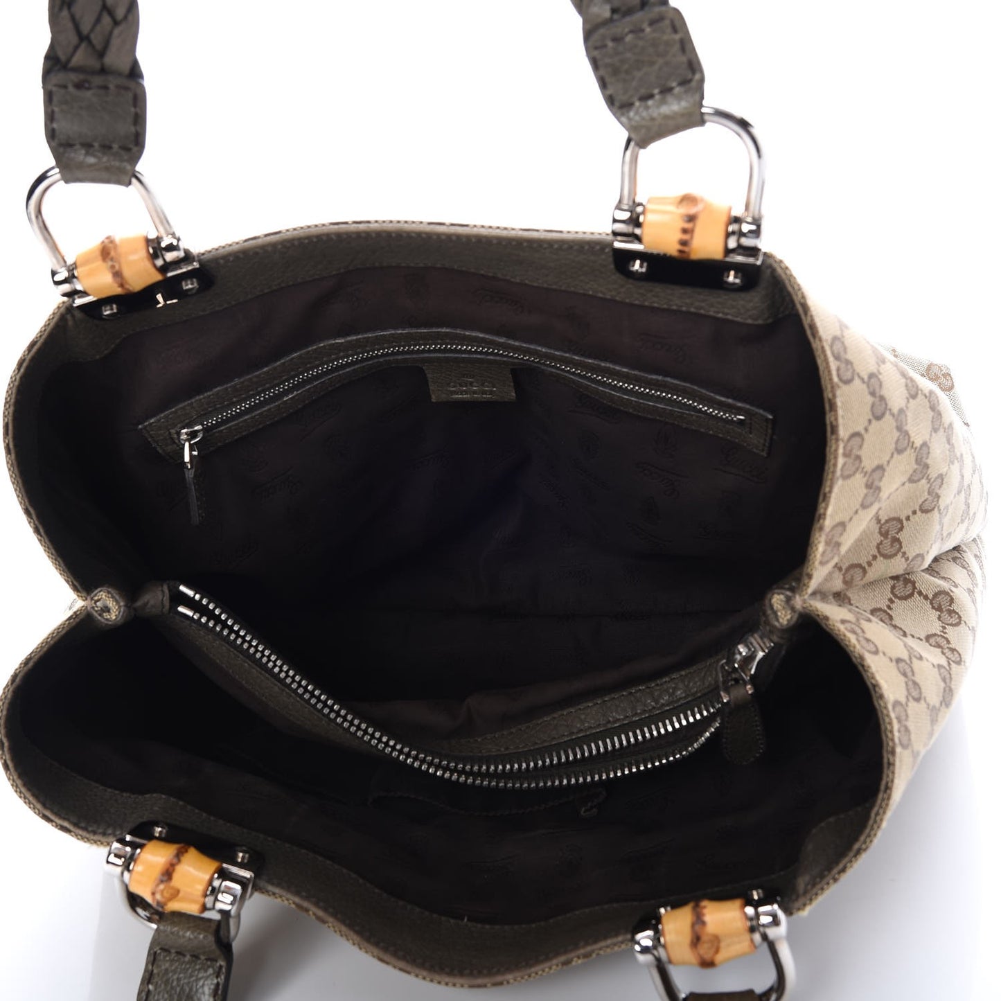 Monogram Bamboo Bar Medium Tote Olive