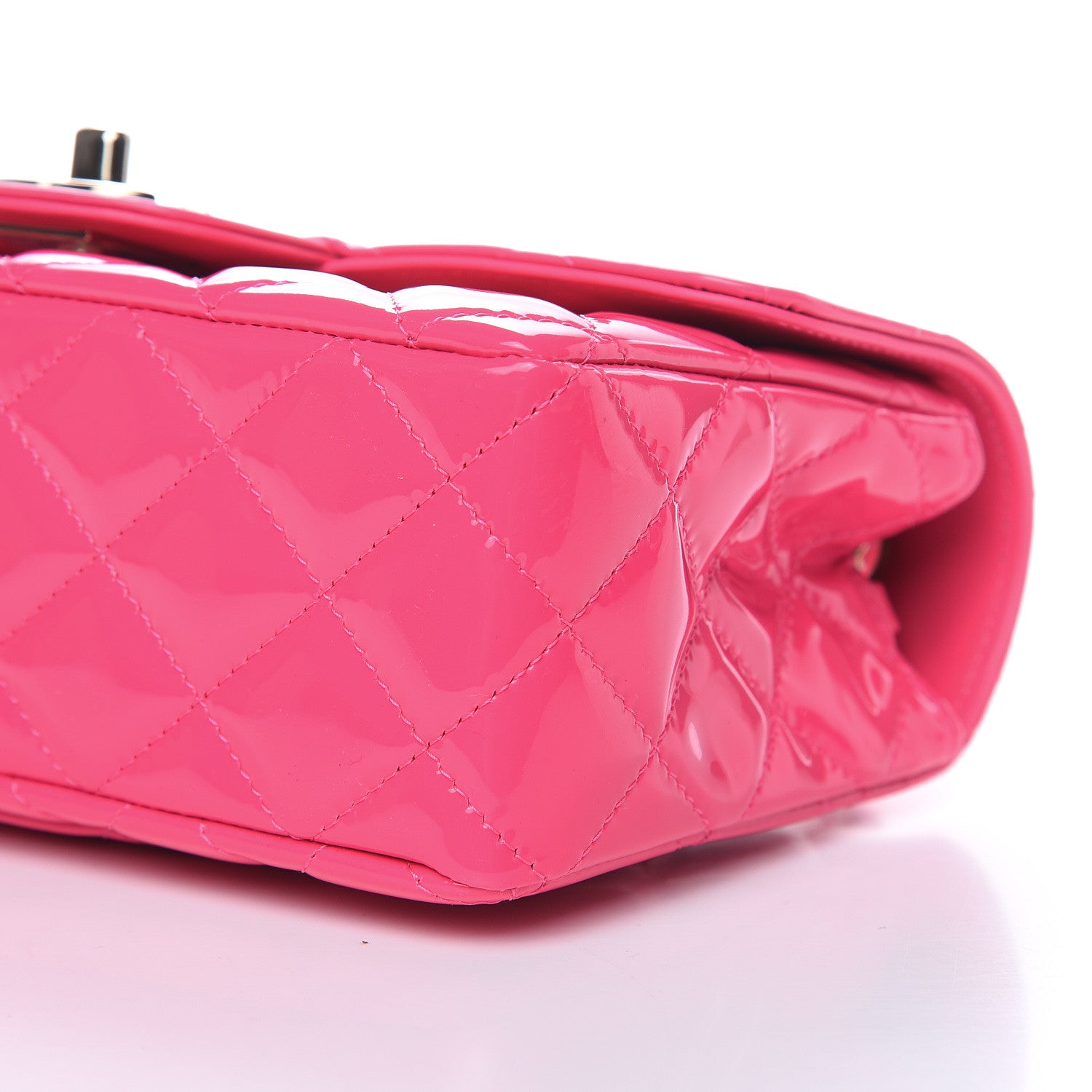 Chanel Patent Quilted Mini Rectangular Flap Pink 9 of 10