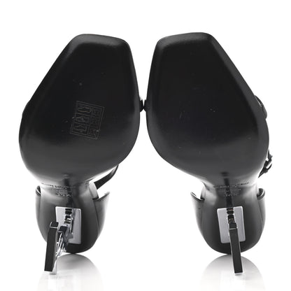 Saint Laurent Calfskin Opyum 110 Sandals 36.5 Black Silver 5 of 9