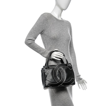 Chanel Caviar CC Stitched Small Tote Black 2 of 7