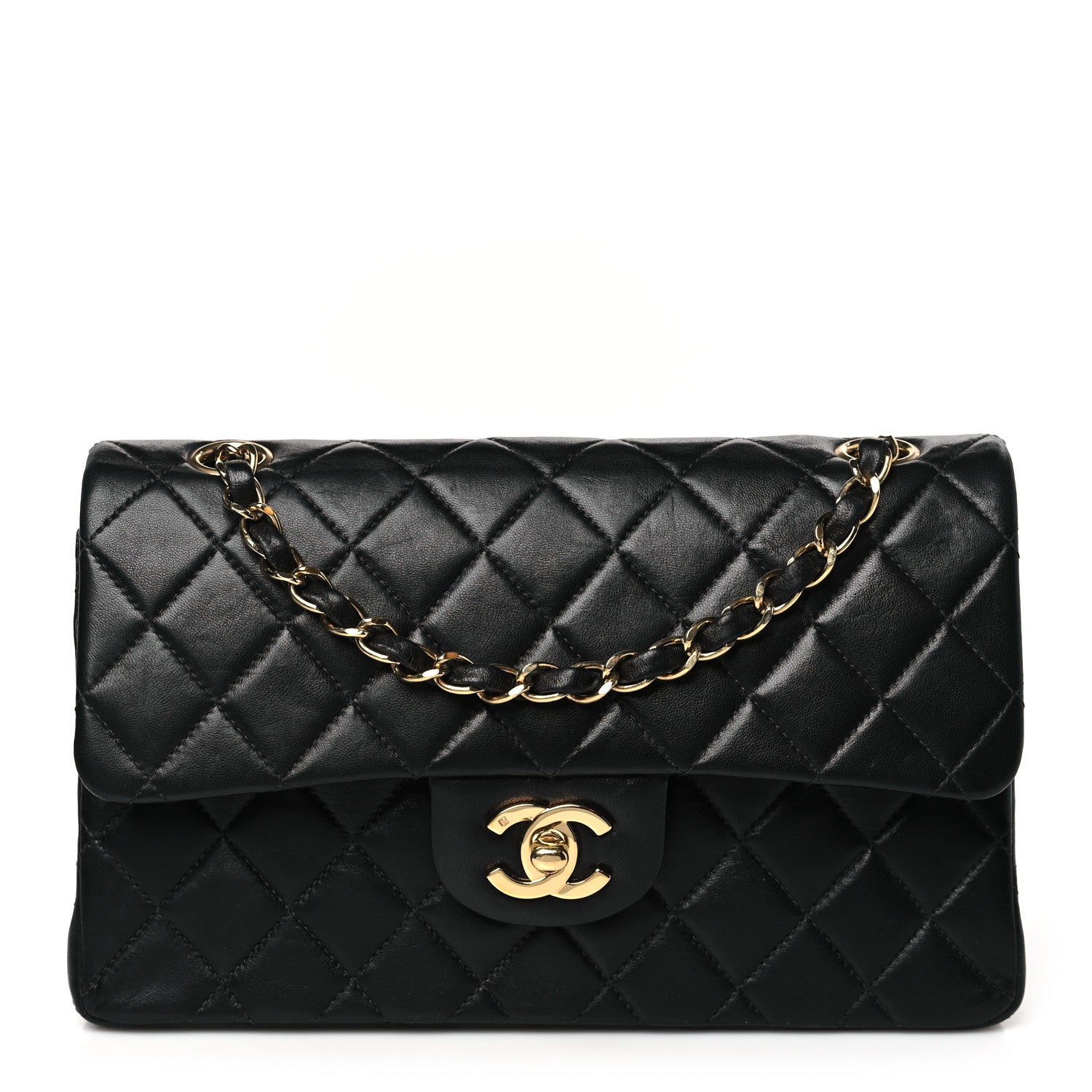 Chanel Lambskin Quilted Small Double Flap Black 1 of 9