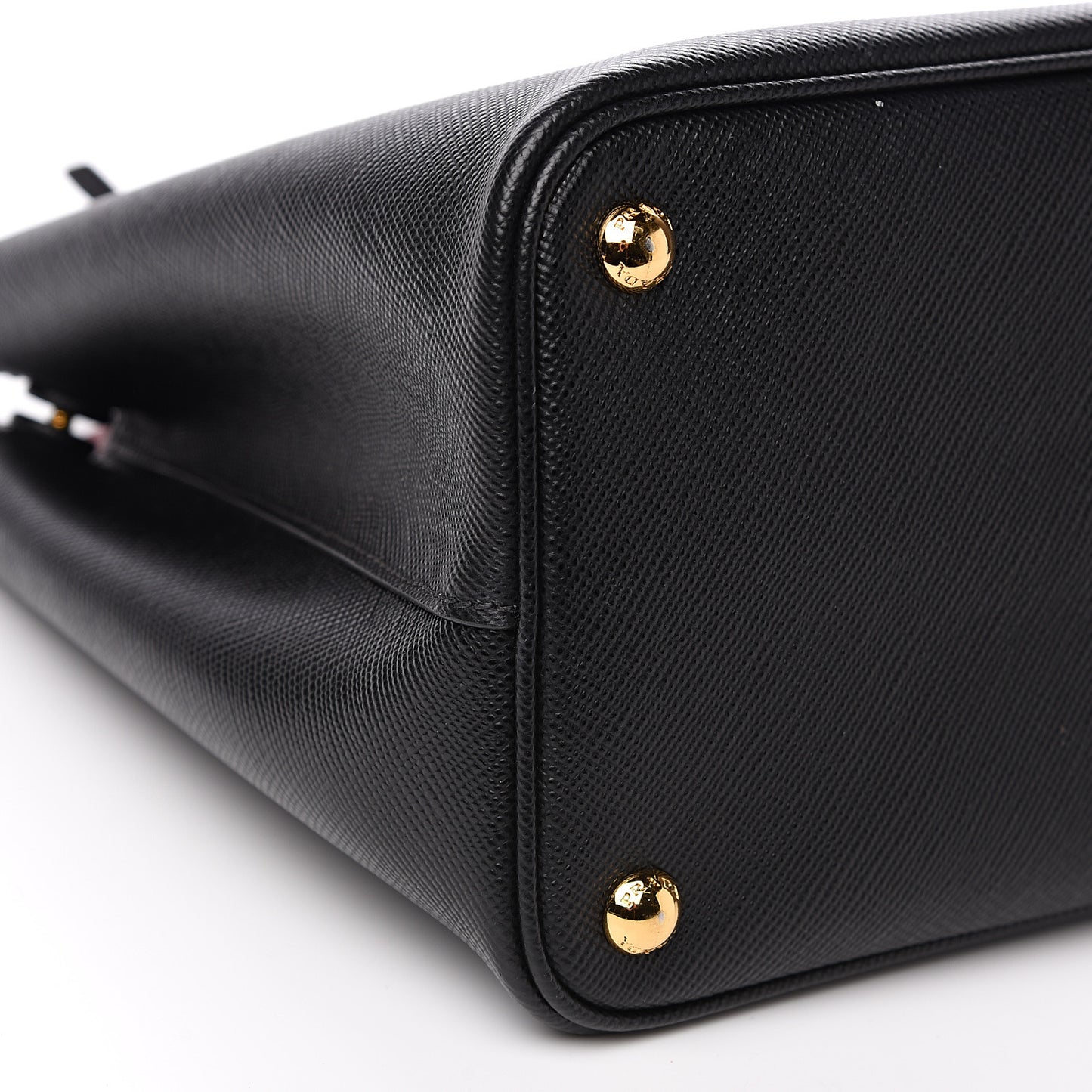 Saffiano Cuir Medium Double Bag Black Fuoco