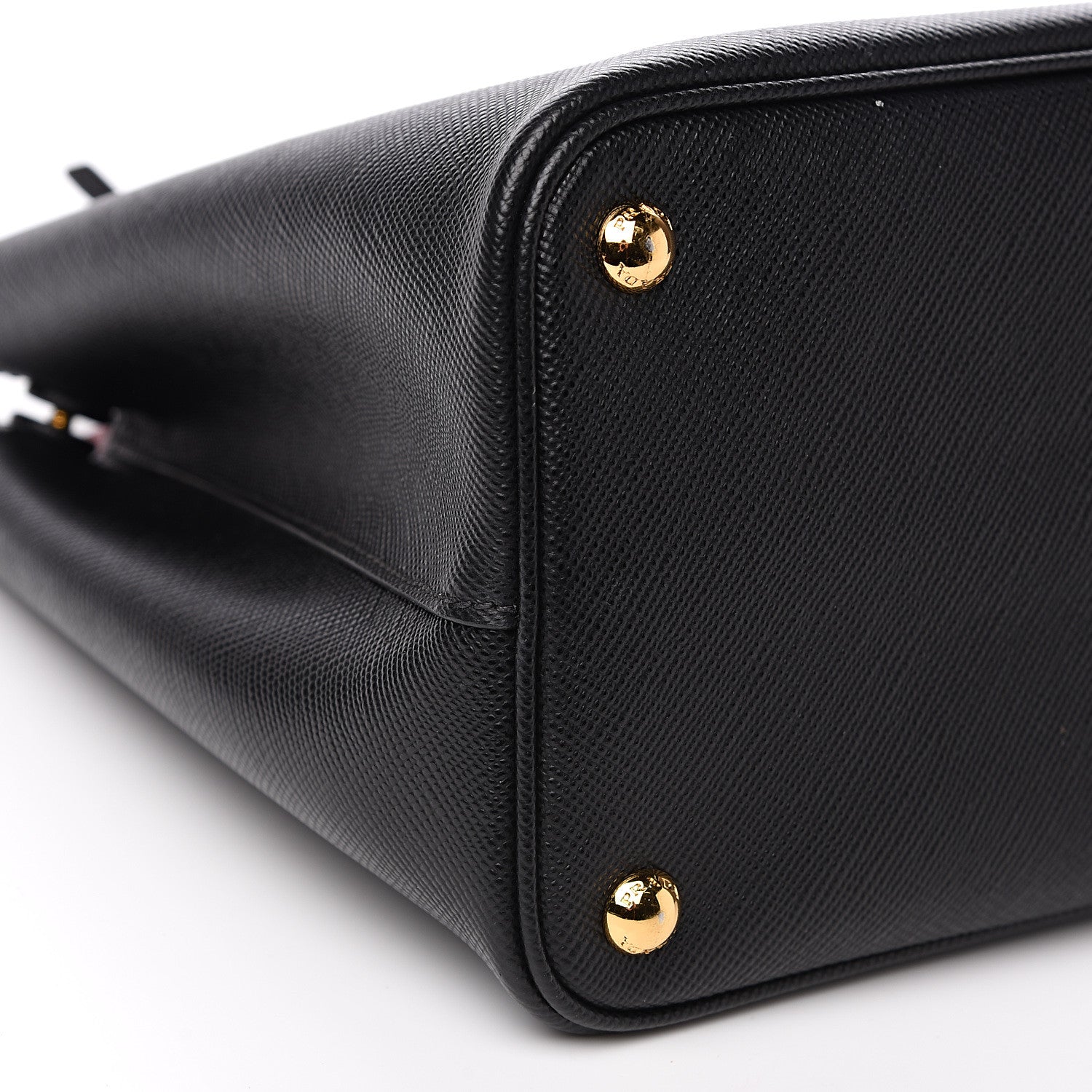 Prada Saffiano Cuir Medium Double Bag Black Fuoco 7 of 10