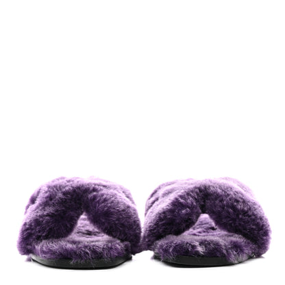 Hermes Woolskin Oran Sandals 38.5 Violet Fonce 2 of 8