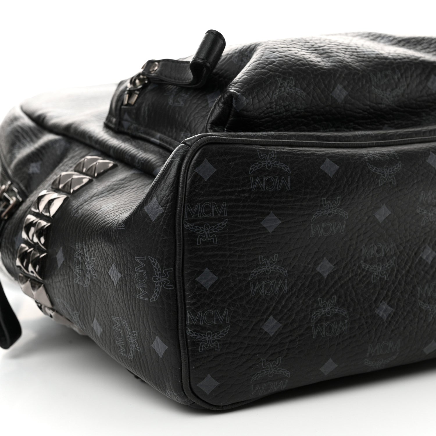 MCM Visetos Large Side Studs Stark Backpack Black 9 of 10