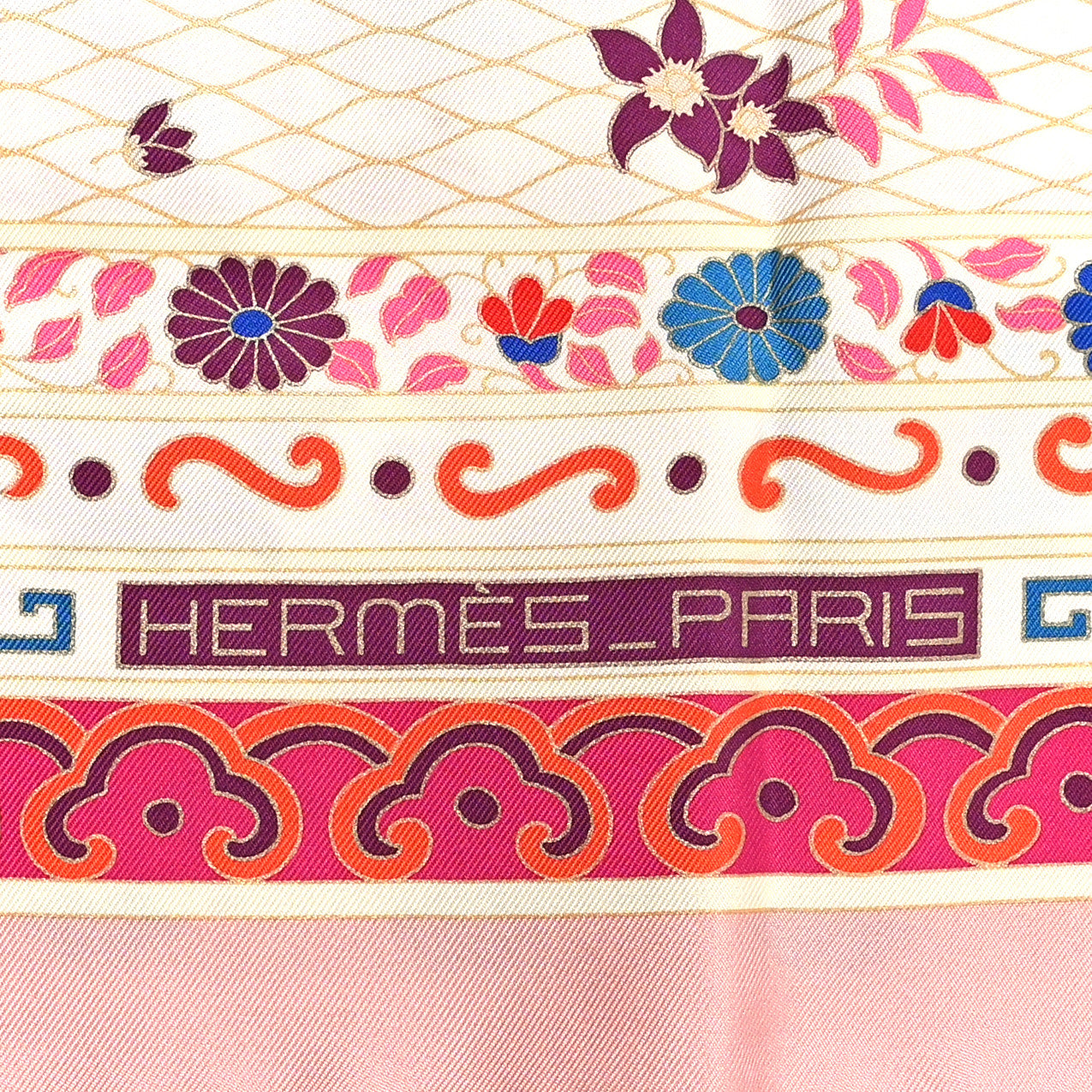 Hermes Silk Collections Imperiales Scarf 90 Rose Pale Bleu Vert 2 of 4
