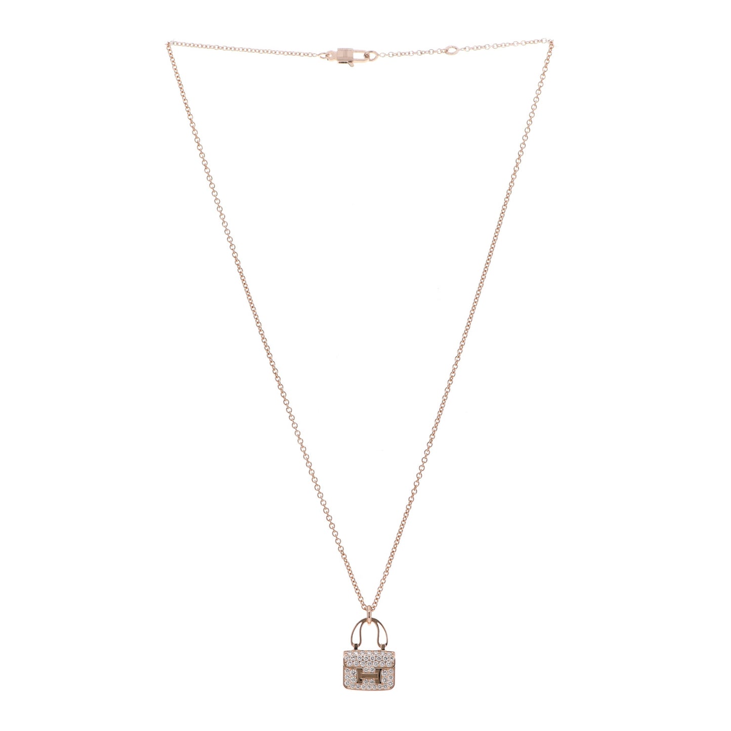18K Rose Gold Diamond Constance Amulettes Pendant Necklace