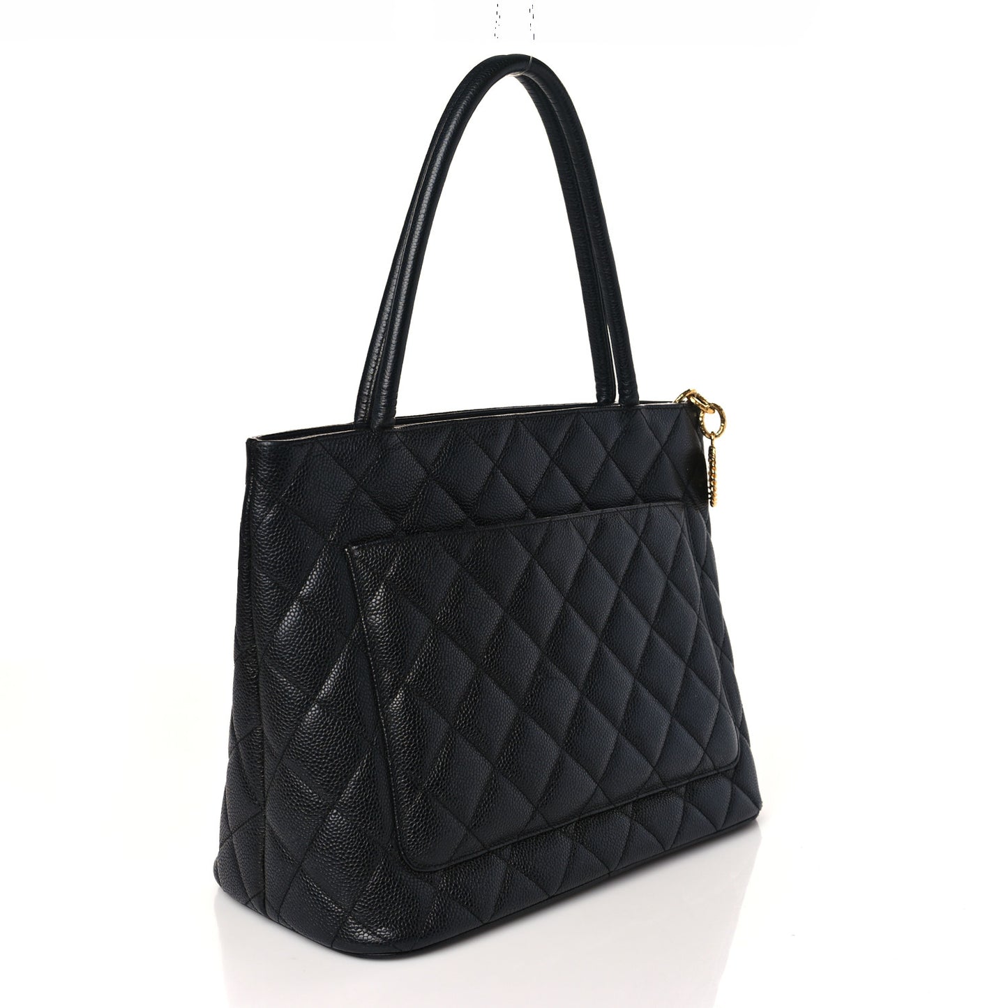 Caviar Quilted Medallion Tote Black