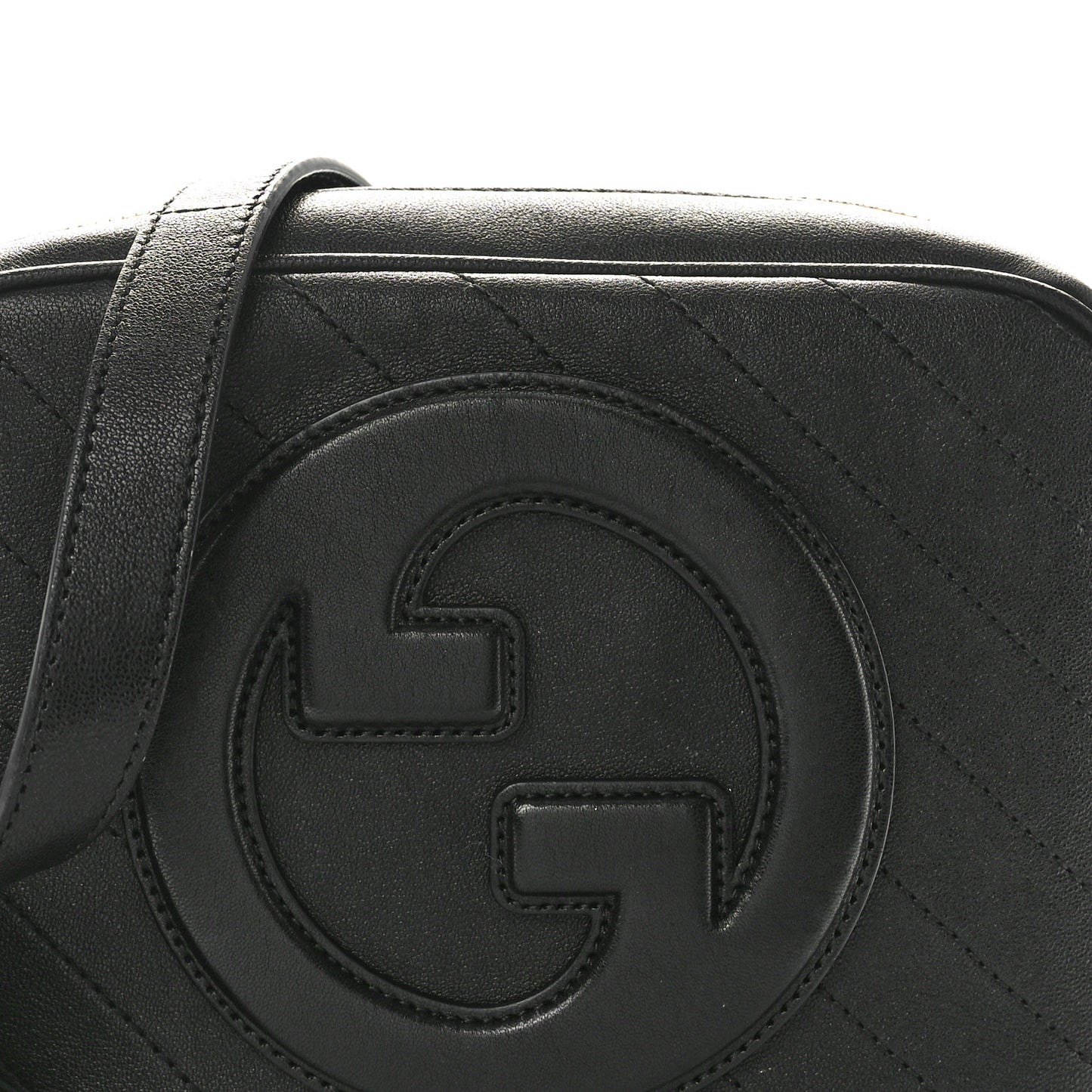 Sakai Be Green Calfskin Diagonal Stitched Small Blondie Shoulder Bag Black