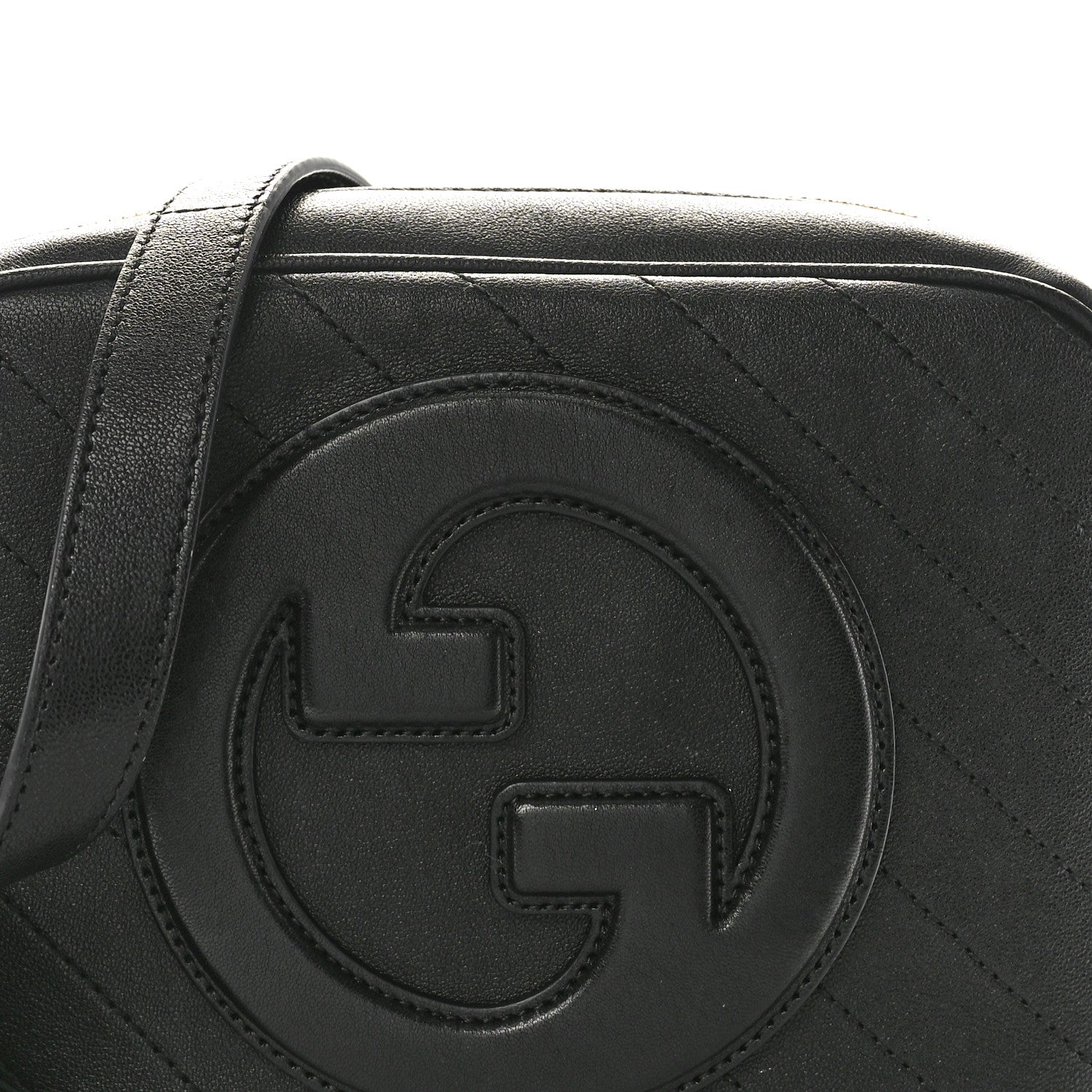 Gucci Sakai Be Green Calfskin Diagonal Stitched Small Blondie Shoulder Bag Black 8 of 10
