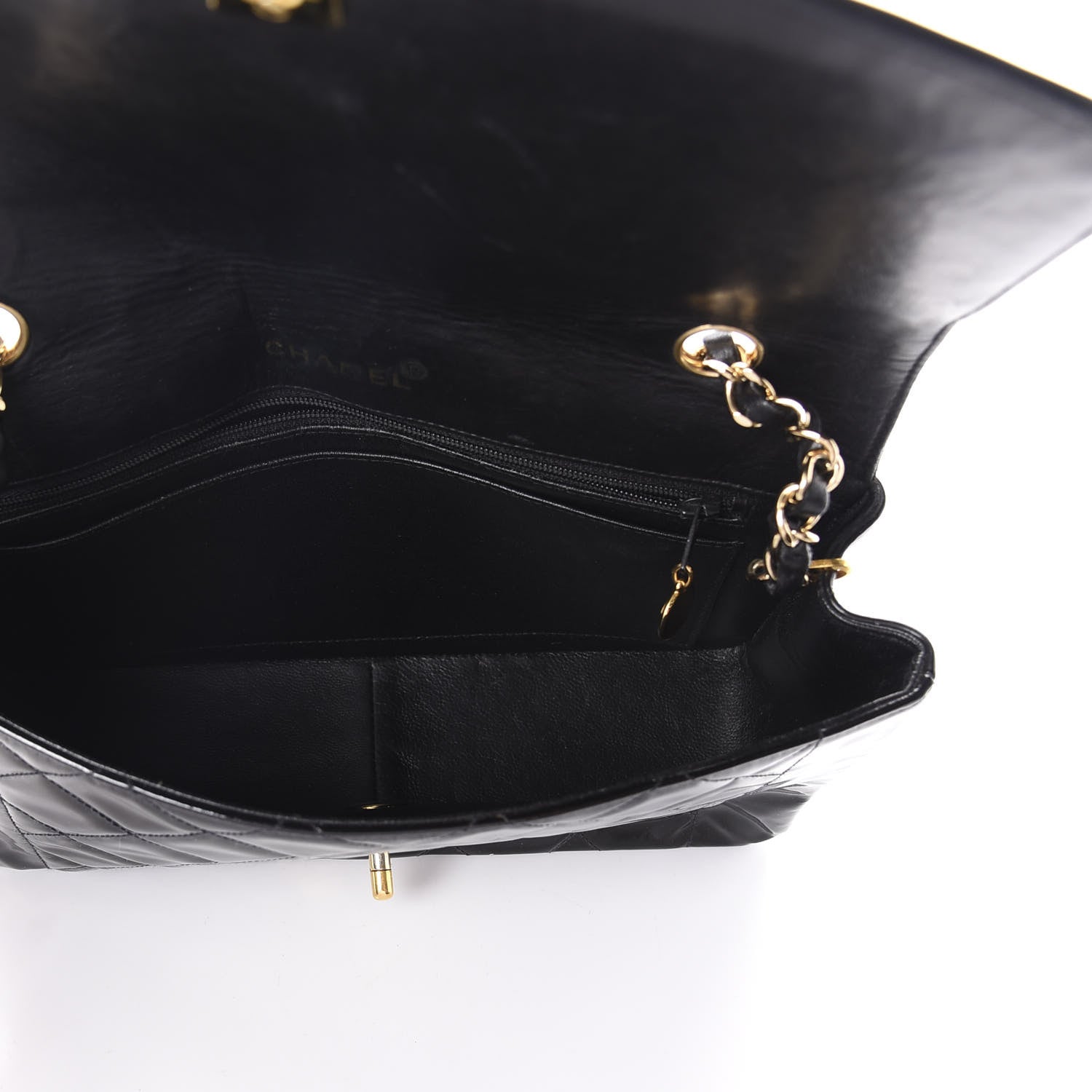 Chanel Patent Quilted Medium Single Flap Bag Black 5 of 12