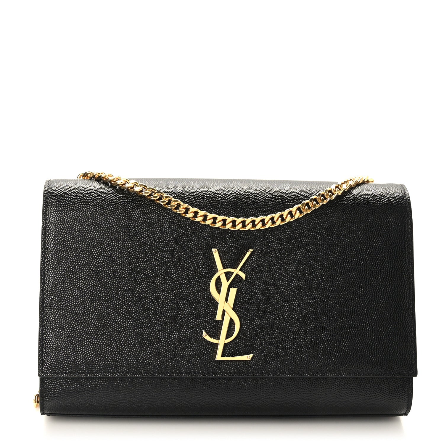 Saint Laurent Grain De Poudre Medium Classic Monogram Kate Satchel Black 1 of 9