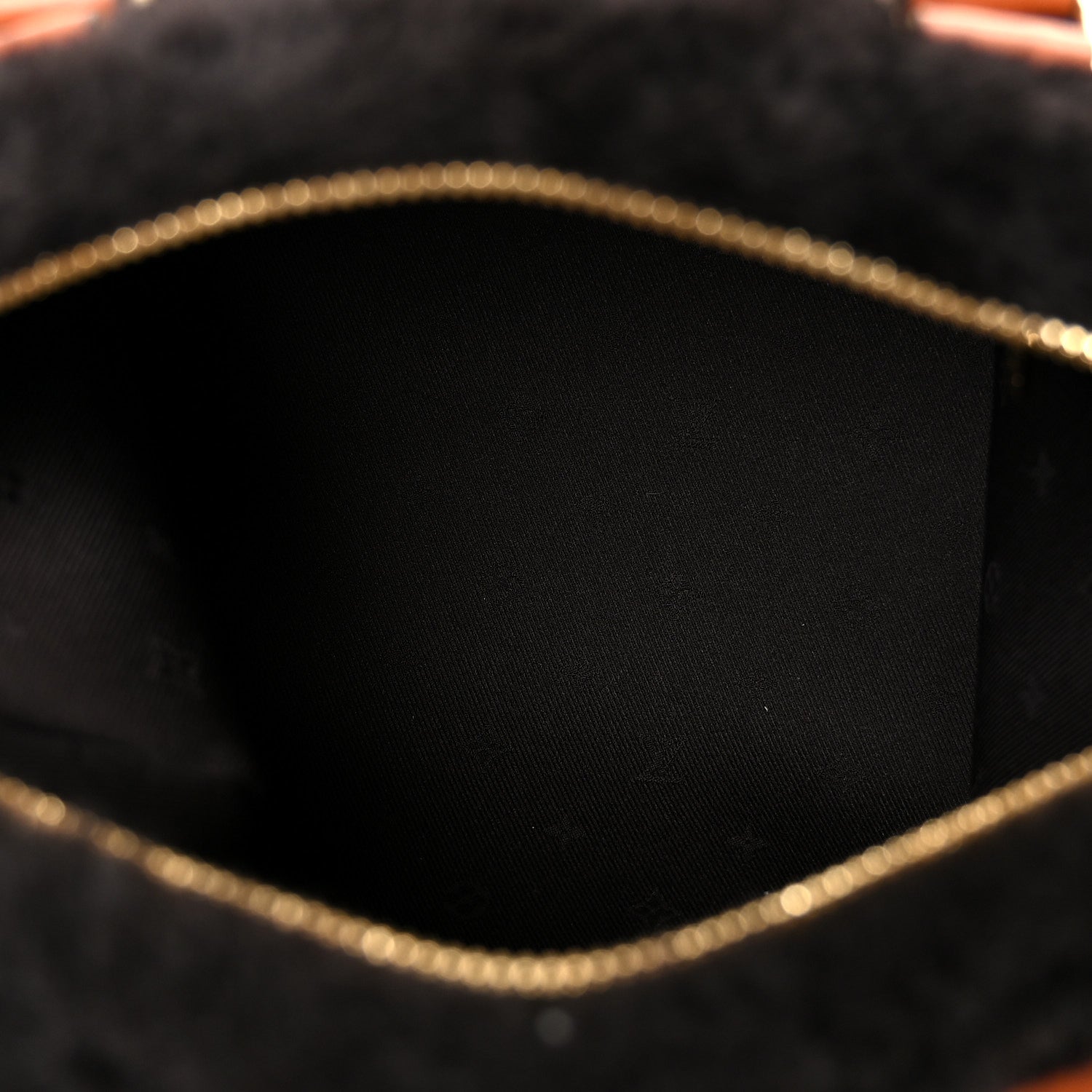 Louis Vuitton Shearling Monogram LV Ski Cozygram Speedy Bandouliere 25 Chocolate Cream 4 of 9