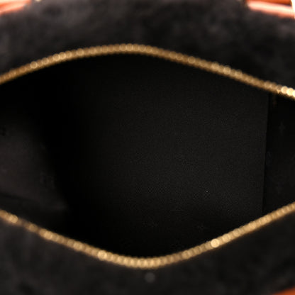 Louis Vuitton Shearling Monogram LV Ski Cozygram Speedy Bandouliere 25 Chocolate Cream 4 of 9