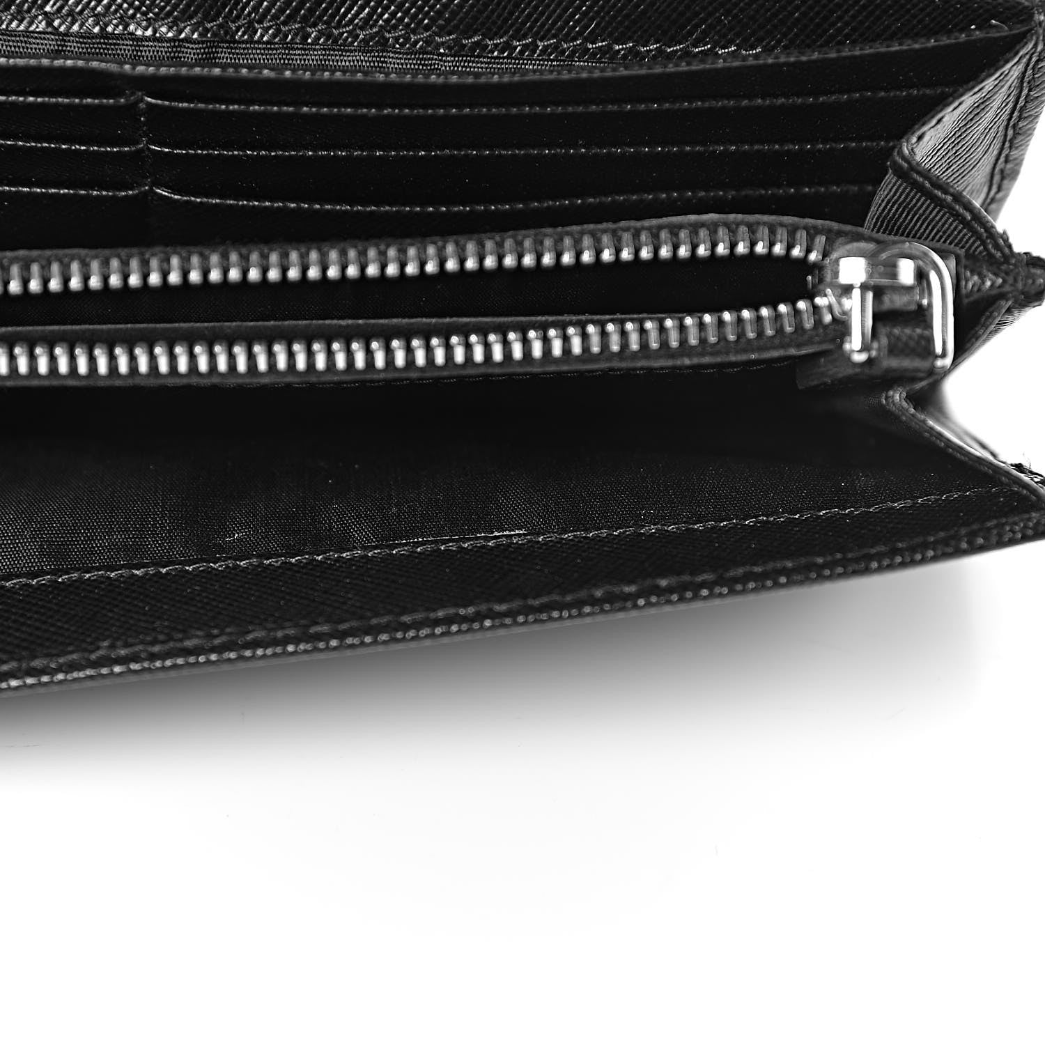 Prada Saffiano Continental Flap Wallet Black 14 of 14