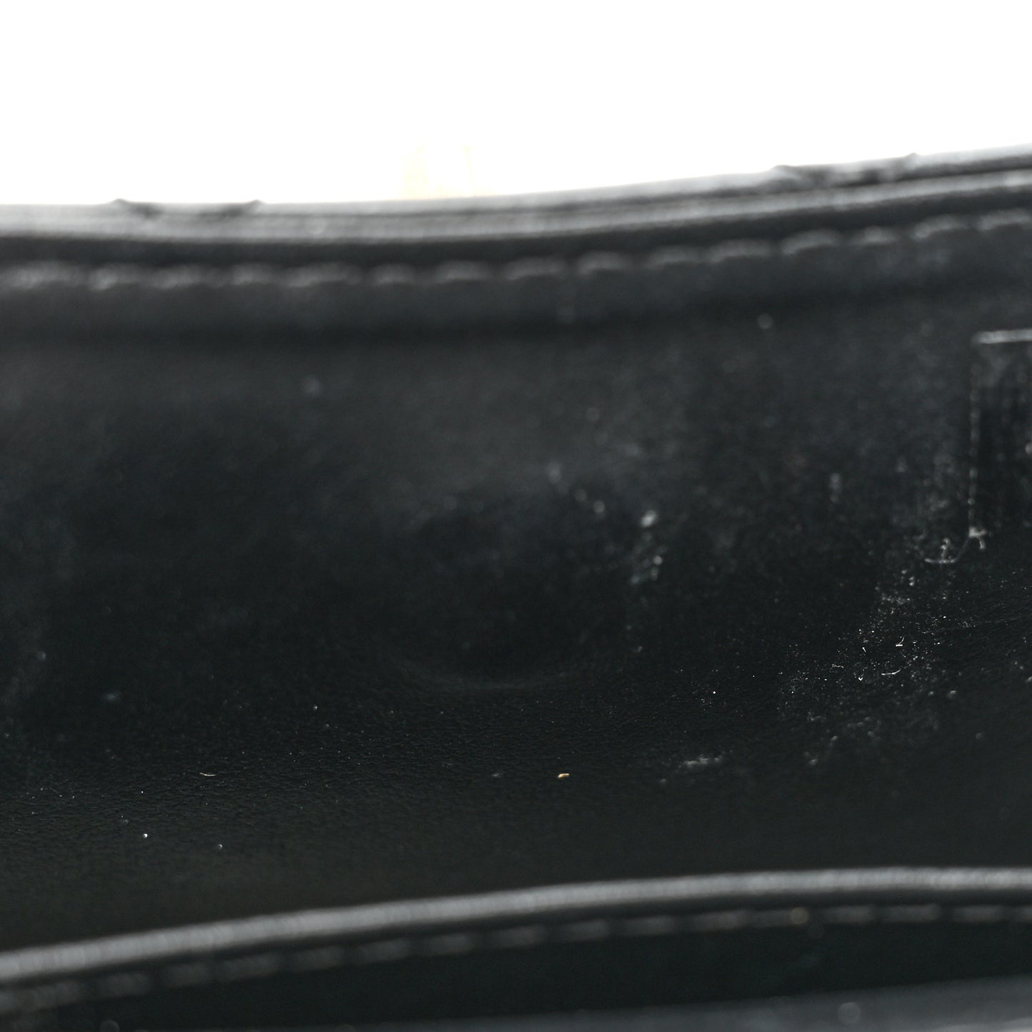 Shiny Aged Calfskin Quilted Mini Nano Kelly Shopper Black