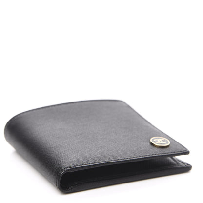 Chanel Grained Calfskin CC Button Bi-Fold Wallet Black 4 of 9