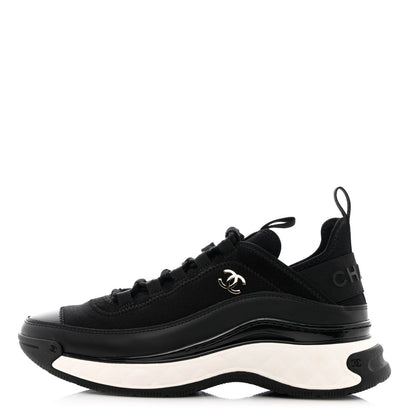 Chanel Velvet Calfskin Mixed Fibers CC Sneakers 36 Black 1 of 11