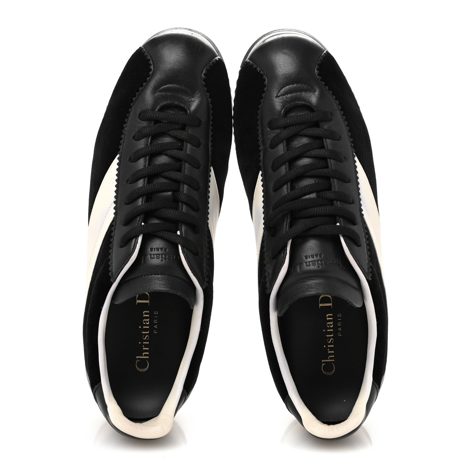Christian Dior Velvet Mix Diorun Sneakers 37.5 Black Off White 2 of 10
