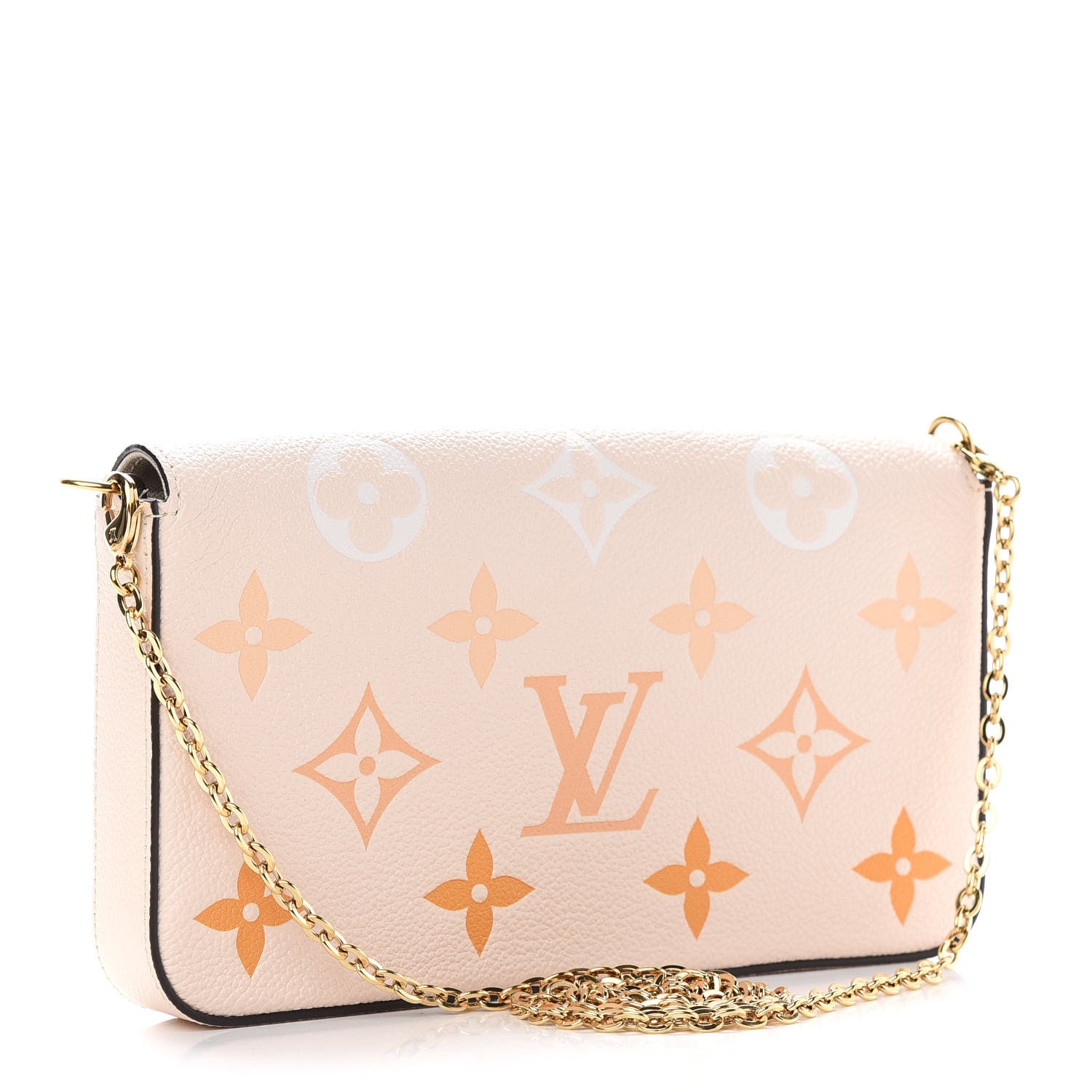 Louis Vuitton Empreinte Monogram Giant By The Pool Felicie Pochette Chain Wallet Cream Saffron 4 of 9
