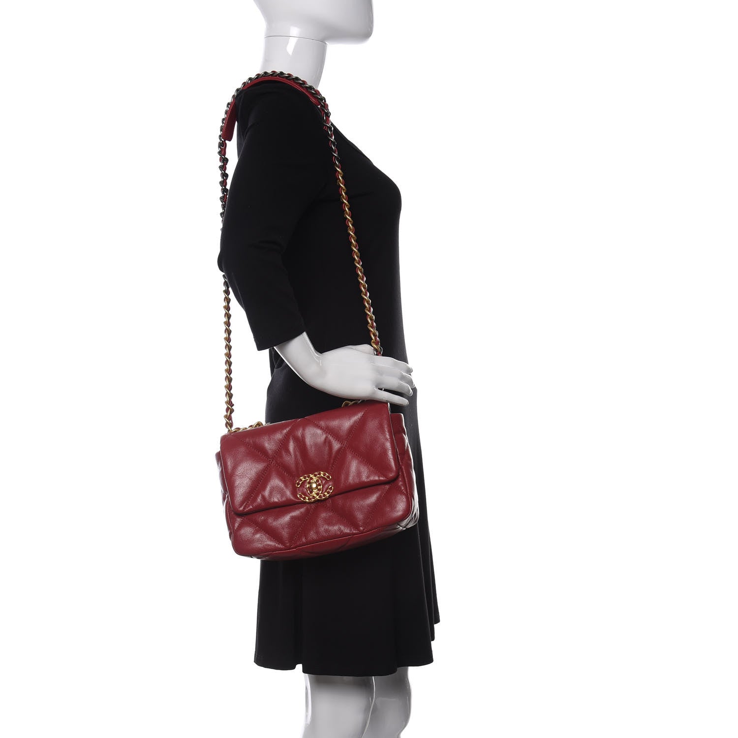Chanel Goatskin Quilted Medium Chanel 19 Flap Red 2 of 11