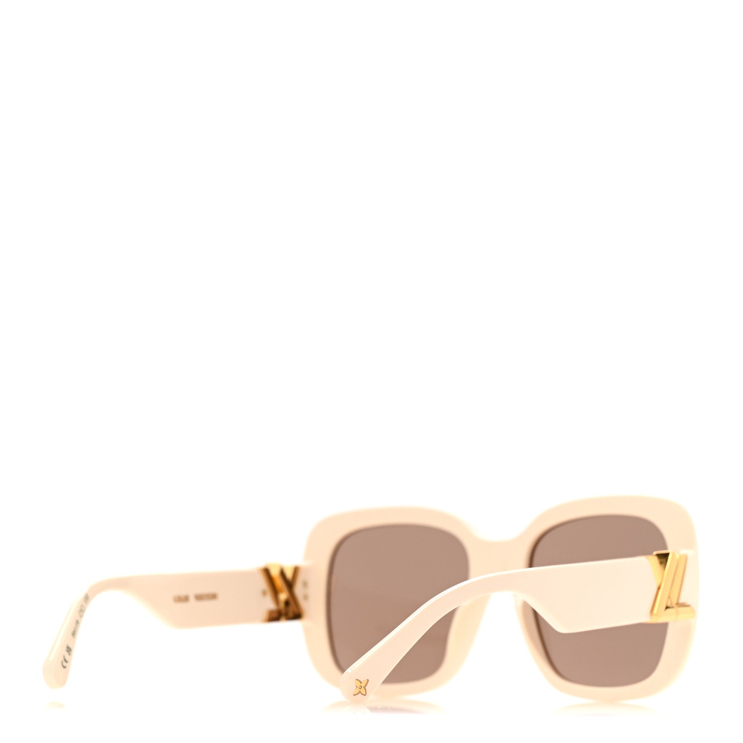 Louis Vuitton Acetate LV GO-14 XL Square Sunglasses Z2148W Cream