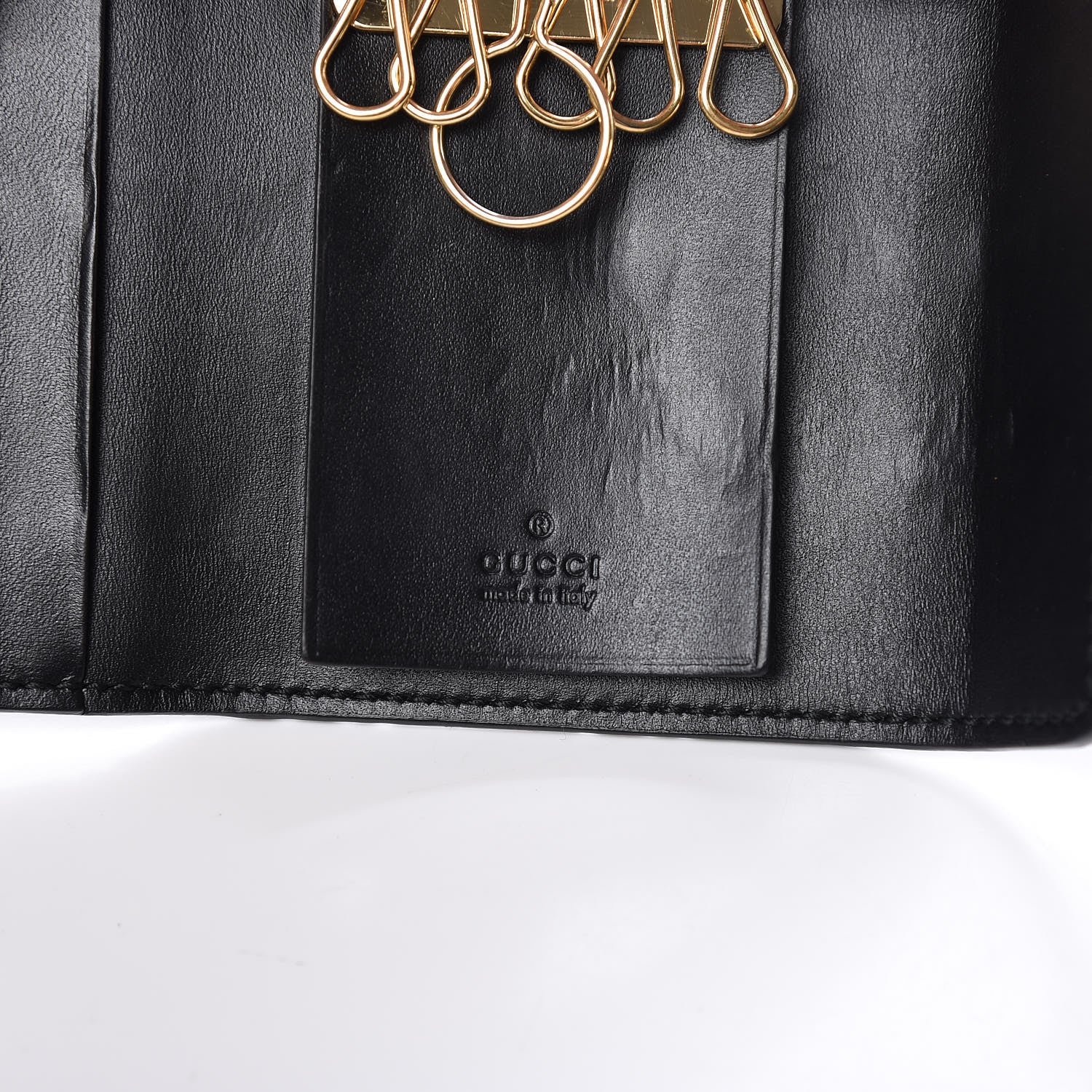 Gucci Guccissima Icon Signature 6 Key Holder Case Black 6 of 20