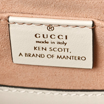 Gucci X KEN SCOTT Calfskin Matelasse Floral Print Small GG Marmont Chain Shoulder Bag Ivory Pink 7 of 9