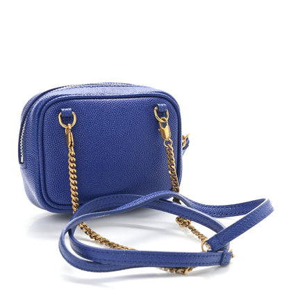 Saint Laurent Grain De Poudre Matelasse Monogram Baby Lou Camera Bag Sapphire Blue 3 of 9